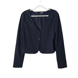 Love Moschino Blazer 8 Crop Jacket Navy Stretch Preppy Office‎ Business Feminine